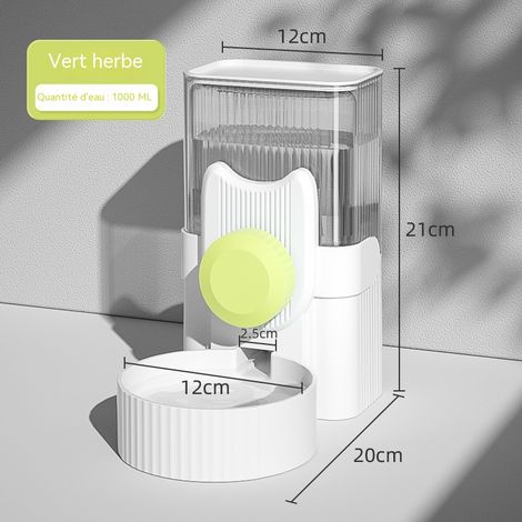 Distributeur d'eau automatique pour animaux, vert herbe, pour cage
