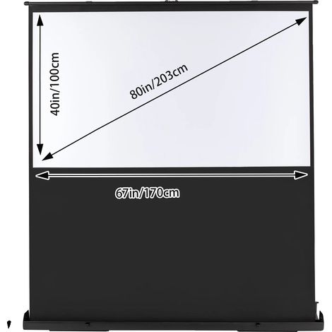 Pantalla de proyección, altura regulable, compatible con 4K y 8K, color negro. (1/2)