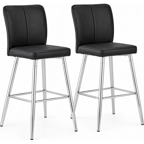 Set di 2 sgabelli da bar neri in PU e metallo, 101 cm, HOMVRA (1/5)