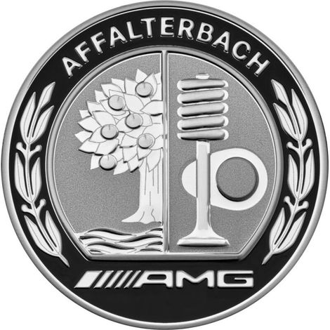 Mercedes-AMG Lenkrademblem-Aufkleber, schwarz/silber, 52 mm (1/5)