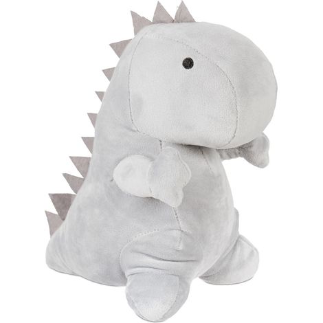 Butoir de porte dinosaure décoratif chambre terrasse 20 x 15 x 15 cm en tissu gris (1/3)