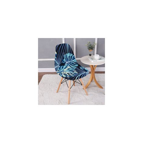 TAISHENGDA-Lot de 2 housses de chaise extensibles motif coquillage, housse de chaise moderne imprimée antidérapante et anti-poussière (1/5)