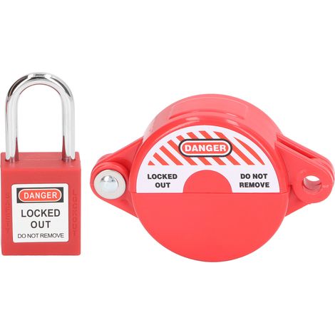 Un ensemble de verrous et de cadenas de sécurité pour vannes à guillotine, adaptés aux diamètres de tige de vanne de 25 mm à 64 mm dispositif de verrouillage de sécurité rouge en plastique pour vanne (1/5)