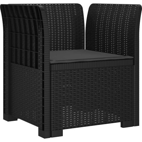 vidaXL 1-Seater Armchair with Cushion Rattan Look PP Anthracite (1/5)