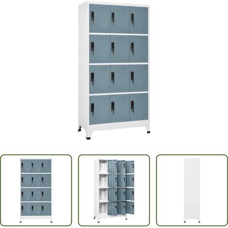 vidaXL Armoire de bureau - Armoire à casiers Gris clair et gris foncé 90x45x180 cm Acier (1/5)