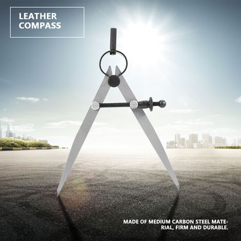 Compas de précision 100mm en cuir avec ressort rotatif anti-rayures, outil de bricolage pour couture et travaux manuels (1/5)