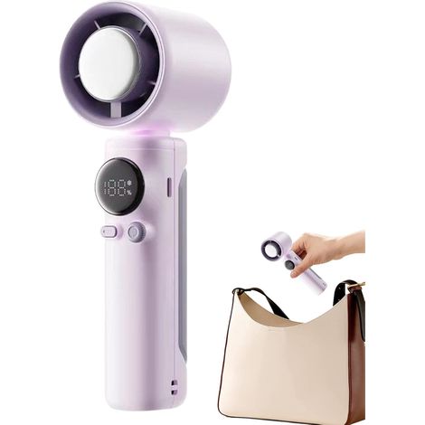 Tragbarer kleiner Ventilator, wiederaufladbarer Reiseventilator, Handkühlgerät, starker Luftstrommotor, USB-betriebener Akku für Strand, Kreuzfahrt, Sommer, Camping, Urlaub, 7,28 x 2,36 Zoll