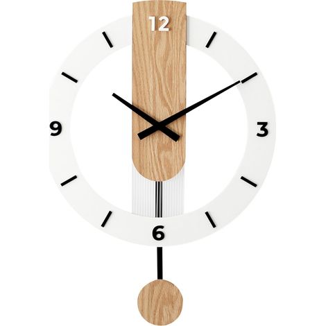 Horloge De Balançoire en Bois, l'horloge De Suspension Numérique Romaine en Bois, Adaptée Au Salon Décoratif, Cuisine, Chambre, Bureau (1/5)