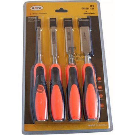 SEt 4 SGORBIE PER INTAGLIO LEGNO SCALPELLI MISURE 6 12 19 25 mm