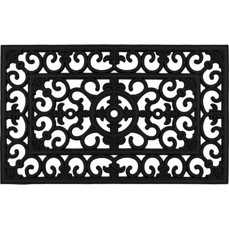 Lexi Wrought Iron Effect Rubber Doormat, 45x75cm (1/4)