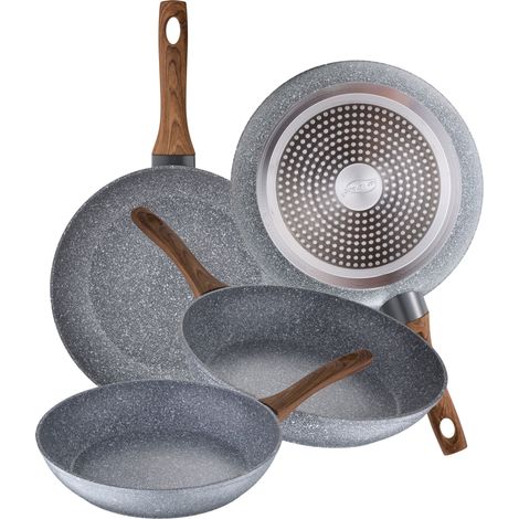 Set 4 sartenes Ø20 Ø24 Ø26 y Ø28 Daimiel, aluminio forjado, inducción (1/5)