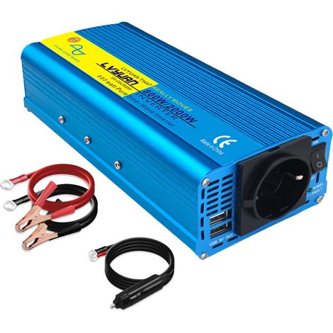 800 Wechselrichter mit reiner Sinuswelle, 12 V bis 110 V Wechselstrom, mit 3,1 A USB-Autoadapter und Zigarettenanzünderbuchse für den Einsatz im Automobilbereich im Freien (1/5)