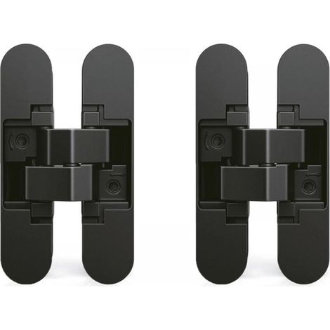 Charnière à boîtier pour portes, set de 2, pour portes lourdes, noir (1/5)