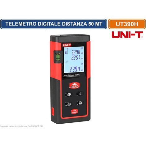 UNI-T TELEMETRO MISURATORE METRO DIGITALE LASER 50MT DISTANZA LIVELLI MISURA DISPLAY LCD UT390H (1/3)