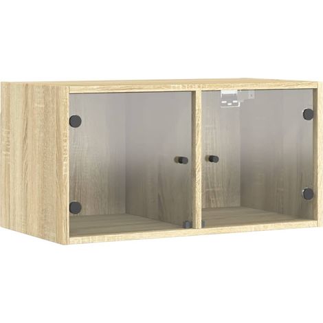 Maison Exclusive - Mobile a Muro con Ante in Vetro Rovere Sonoma 68,5x37x35 cm