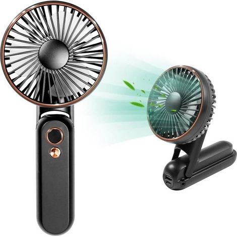 Fan to hand USB, fan portable rechargeable 3600 m Ah, fan quiet with 5 speeds adjustable (1/5)