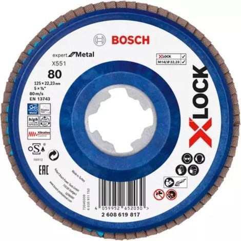 Bosch Zubehör 2608619817 X551 Fächerschleifscheibe Durchmesser 125 mm Bohrungs-Ø 22,23 mm 1 Stück (1/4)