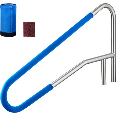 Rampe Piscine 137x81 cm Main Courante Piscine Acier Inox 304 Charge 100 kg Barre de Sécurité pour Bords de Piscines, Parcs Aquatiques, Centres Spa, avec Housse Antidérapante, Montage Encastré (1/5)