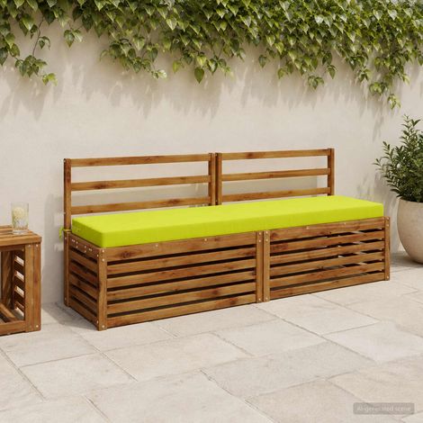 vidaXL 2-Piece Bench Cushions SOEST 2 pcs 100% Polyester Bright Green (1/5)
