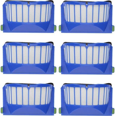 Packung mit 6 Ersatzfiltern, kompatibel mit den Staubsaugern der iRobot Roomba Serien 600, 605, 610, 620, 630, 650 und 660 (1/4)