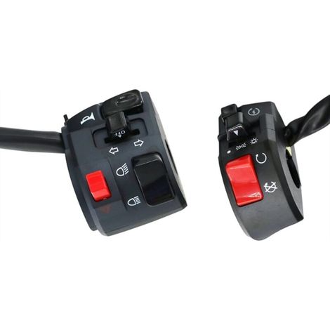 Commutateur de guidon universel 22mm – Klaxon, clignotant, antibrouillard – Démarrage moteur, interrupteur phare – Compatible motos et VTT (1/5)