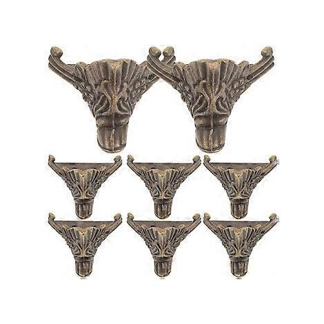 Set aus 8 antiken Schmuckkästchenfüßen, Eckenschützern, Vintage-Füßen (1/2)