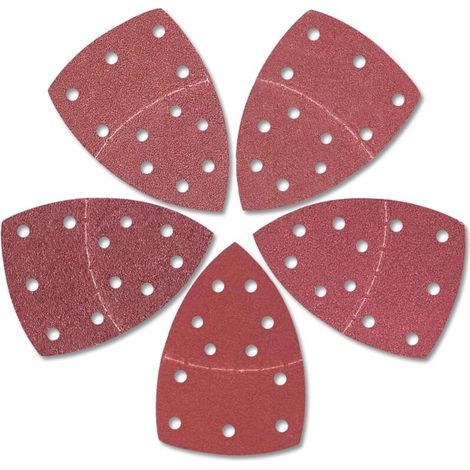 SABIR 50 Stück Schleifblätter mit 11 Löchern für Schleifmaschinen, 152 x 105 mm, Körnung 40, 60, 80, 120, 180, Schleifpad zum Schleifen/Polieren, passend für Bosch PSM100A, PSM 200AES, PSM 18 (1/5)
