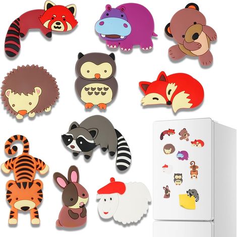 10 Pièces Aimants Frigo 3D Animaux Aimantés, Aimant Frigo Decoratif Magnet Frigo Enfant, Aimants de Réfrigérateur, Aimant Frigo Enfant pour Réfrigérateur, Casier, Tableau Magnétique, Cuisine (1/5)