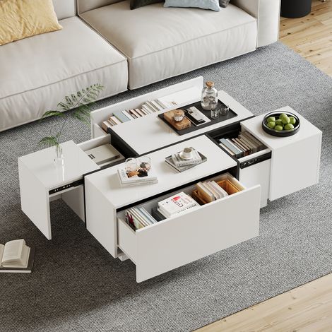 TV-Schrank 180 cm Lowboard Schwarz Weiß, Modernes TV-Board mit Schubladen & Doppeltüren, Fernsehtisch für Wohnzimmer, 180x38x45 cm