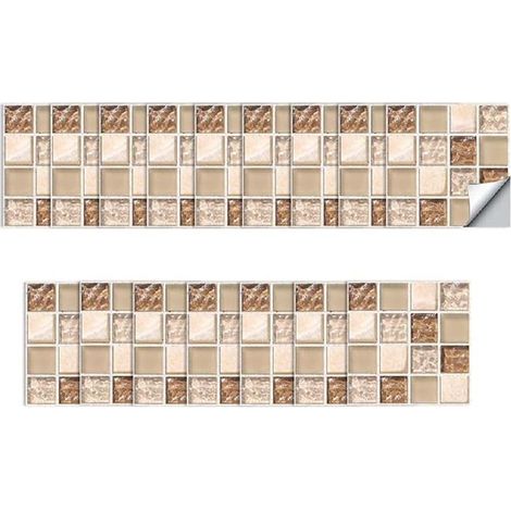 20x Autocollant pour Salle de Bain et Cuisine Mosaïque Autocollants Adhésifs de Film pour Tuiles pour Carreaux de Murs Décor 10x10 cm (1/5)