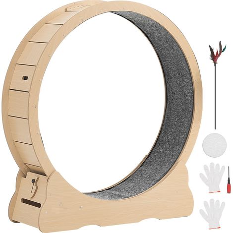 Roue d exercice pour chat en bois 120cm,tapis de course pour chats jusqu à 12 7kg,jouet sportif silencieux pour le fitness des animaux (1/5)