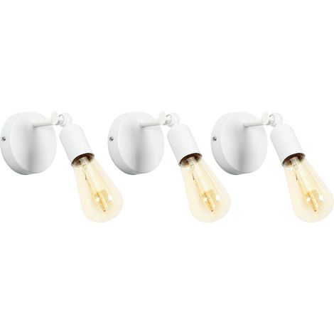 Wall Lamp, Modern 180 Degree Adjustable Wall Lamp, Simple Metal Wall Sconces for Bedroom Living Room Dining Room White 3PCS (1/5)