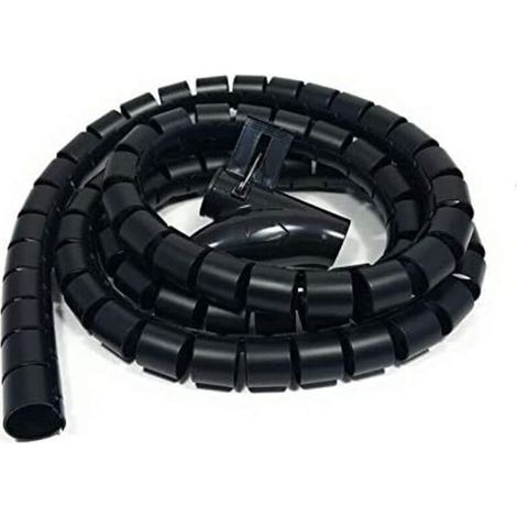 m Kabelkanal für den Schreibtisch, Kabelschutzschlauch, Aufwickelschlauch, flexibler Spiralschlauch, geeignet für 22-mm-Kabel – Schwarz (1/5)