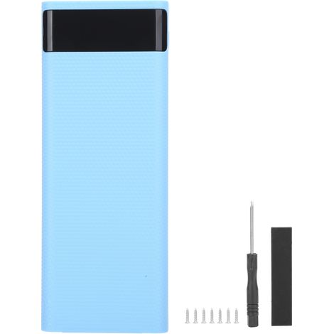Boîtier de rangement pour 8 piles 18650 - Léger et portable, idéal pour power bank DIY et accessoires de recharge - Bleu