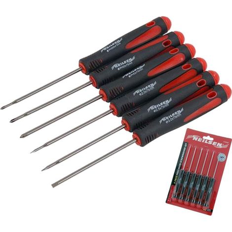 Neilsen 6pc Precision Screwdriver Set PC Phone Laptop Repair Phillips Slotted