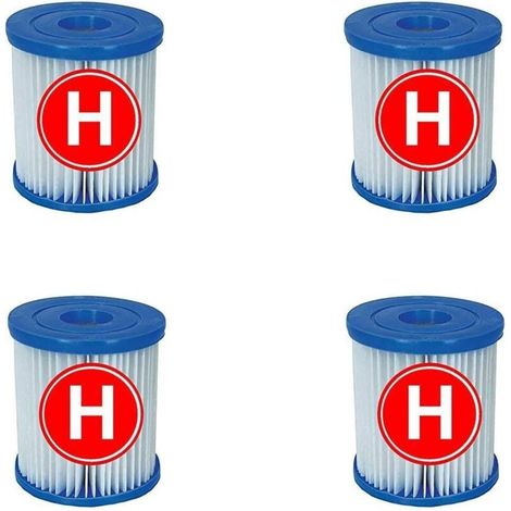 Compatible with Intex Type H filter cartridges, suitable for Type H pool filters, pack of four (1/4)