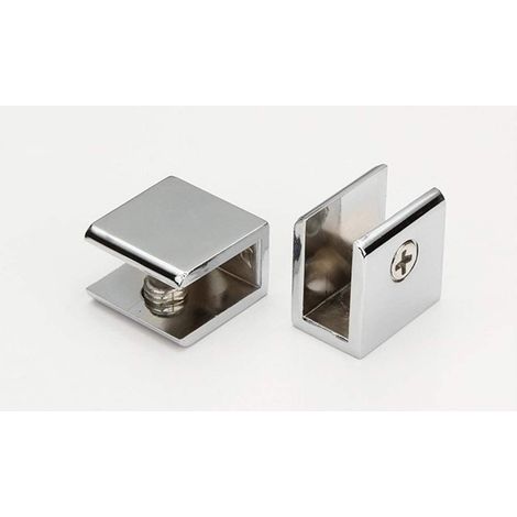 2 Pièces Pince de Support en Verre, Fixation Support de Tablette en Verre réglable Supports muraux Etagère de Salle de Bain, etc. (1/5)