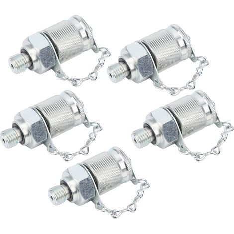 Lot de 5 adaptateurs de test hydraulique, raccords de test de filetage, connecteurs de mesure de pression PT/PPTM10 x 1,25 (1/5)