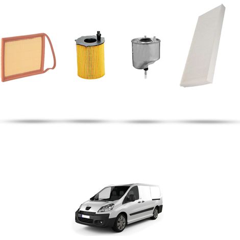 Kit tagliando 4 filtri compatibile con Peugeot Expert II 1.6 HDI 66 kw dal 2007 (1/5)