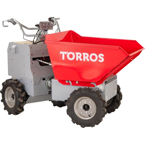 Torros – Brouette motorisée électrique 4x4 – Capacité 350 kg – Basculement hydraulique – Direction articulée – Autonomie 8h – MED303HK