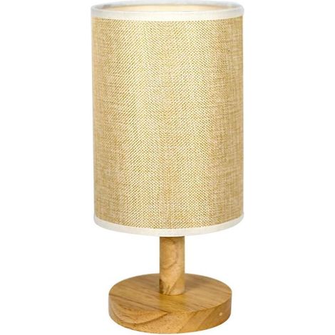 Lampe de table nordique en bois massif, lampe de chevet style vintage pour chambre à coucher.USBCharge