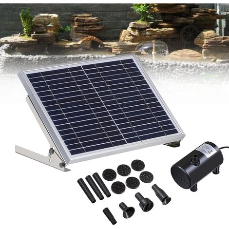 Pompes pour Fontaine Solaire, Panneaux Solaires et Kits de Fontaines pour Bassin d'agrément pour étang, 1000L/h Pompe à Eau Solaire écologique à Faible Bruit pour la Maison pour Fontaine pour Jardin (1/5)