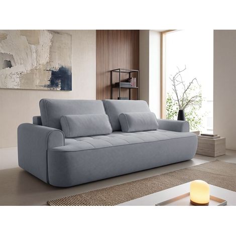 Sofa 3-Sitzer mit Schlaffunktion HUNTER in Stoff Cloud Grau (1/5)