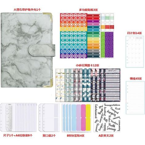 Classeur Budget A6 - Pochettes Zip PVC Imperméables - Organisation Financière Maison Bureau - Kit Complet 29 Pièces (1/2)