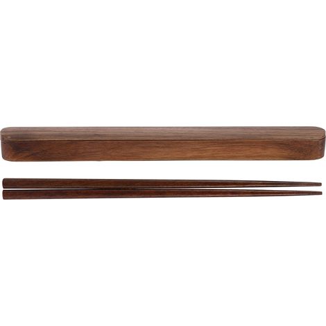 Ensemble de baguettes en noyer noir portable et écologique, idéal pour étudiants et voyages, cadeau pratique (1/5)