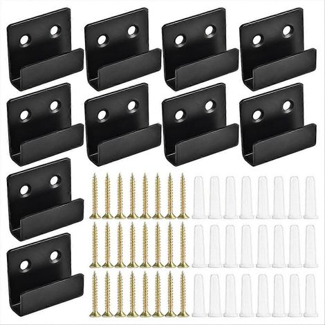 Set mit 10 Edelstahl-Wandspiegelhalterungen, U-förmige Halterungen zur Wandmontage, robuste Befestigungsclips für Spiegel, 10-teiliges Set (1/5)