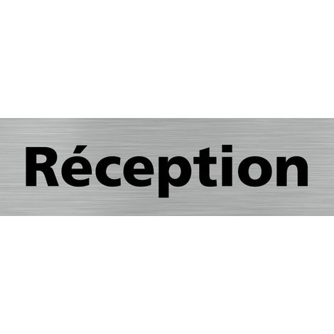 Pictogramme RECEPTION (Q0139).- Adhésif aspect aluminium brossé - (1/5)