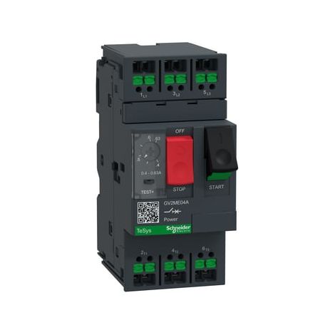Disjoncteur Moteur TeSys GV2ME Snap In 0,4-0,63A Schneider Electric - GV2ME04A
