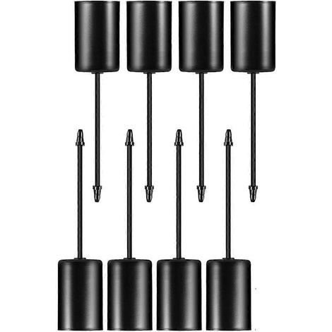 Bougeoirs, couronne, chandeliers, bougies coniques avec pique, lot de 8 noirs (1/4)