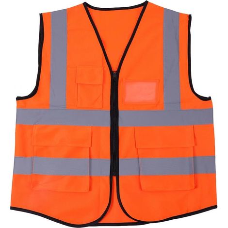 Gilet sécurité réfléchissant haute visibilité – 68.5x57cm – orange – jogging / vélo / moto / marche / voiture